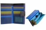 Duży damski kolorowy portfel skórzany DuDu - Blue