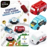 Stempelki pieczątki pojazdy alarmowe auta 3 sztuki KIDEA