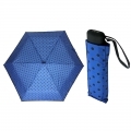Bardzo lekka płaska parasolka damska Doppler Derby, niebieska w groszki