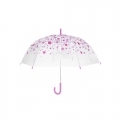 Przezroczysta, głęboka parasolka Perletti w różowe kwiatki