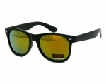 Okulary przeciwsłoneczne męskie UV 400, NERDY CZARNE + ŻÓŁTA lustrzanka