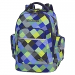 Dwukomorowy plecak szkolny CoolPack Brick 28 l, Blue Patchwork A497