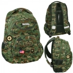 Trzykomorowy plecak szkolny Army BU22AR-2708, PASO