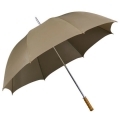 Bardzo duża parasolka w kolorze beżowym, z rączką stylizowaną na drewno