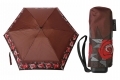 Kieszonkowa parasolka ULTRA MINI marki PARASOL, brązowa w róże