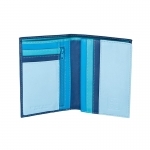 Cienki skórzany portfel damski DuDu®, 534-4714 niebieski