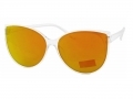 Okulary przeciwsłoneczne damskie UV, PRZEZROCZYSTE + pomarańczowe LUSTRZANKI