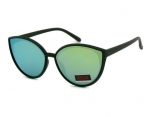Okulary przeciwsłoneczne damskie UV, CZARNE + zielone LUSTRZANKI
