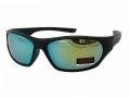Okulary przeciwsłoneczne męskie UV 400, CZARNE zielone lustrzanki
