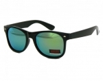 Okulary przeciwsłoneczne męskie UV 400, NERDY CZARNE + ZIELONA lustrzanka