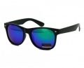 Okulary przeciwsłoneczne męskie UV 400, NERDY CZARNE + niebiesko-zielone
