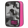 Podwójny piórnik szkolny Coolpack Jumper 2 z wyposażeniem, Como Pink Neon A363