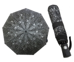 Automatyczna parasolka damska Blue Rain, czarna w kropelki