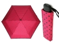 Bardzo lekka płaska parasolka damska Doppler Derby, różowa w groszki