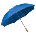 Bardzo duża parasolka w kolorze błękitnym, z rączką stylizowaną na drewno