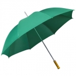 Bardzo duża parasolka w kolorze morskim zielonym, z rączką stylizowaną na drewno