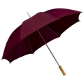 Bardzo duża parasolka w kolorze bordowym, z rączką stylizowaną na drewno