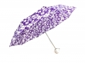Parasolka klasyczna składana w kwiaty fioletowa