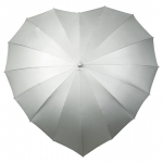Parasolka w kształcie serca w kolorze srebrnym