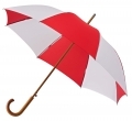 Automatyczna parasolka z drewnianą rączką, biało czerwona