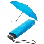 Mała klasyczna płaska parasolka damska, niebieska