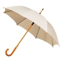 Automatyczna parasolka z drewnianą rączką, ecru