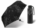 Kieszonkowa parasolka ULTRA MINI 18cm Pierre Cardin, Czarna w Kwiaty