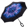 Parasol odwrócony "Revers" - kwiat w kroplach deszczu