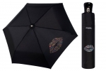 Automatyczna bardzo mocna parasolka damska Doppler, czarna z kwiecistymi ustami