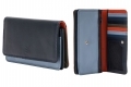 Skórzany portfel damski saszetka DuDu®, 534-1162 granatowy + pomarańczowy