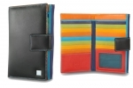 Bardzo duży skórzany portfel damski DuDu®, 534-1186 czarny + kolorowy