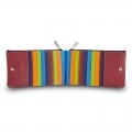 Skórzany portfel damski DuDu®, saszetka 534-1180 fioletowy + kolorowy środek