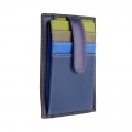 Skórzany portfel na karty, DuDu®, 534-1182 czarno-granatowy