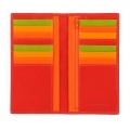 Skórzany portfel damski typu etui na karty DuDu®, 534-1719 czerwony z kolorowym środkiem