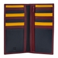 Skórzany portfel damski typu etui na karty DuDu®, 534-1719 bordowy z kolorowym środkiem