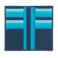 Skórzany portfel damski typu etui na karty DuDu®, 534-1719 niebieski z kolorowym środkiem
