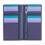 Skórzany portfel damski typu etui na karty DuDu®, 534-1719 fioletowy z kolorowym środkiem
