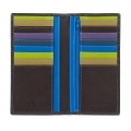 Skórzany portfel damski typu etui na karty DuDu®, 534-1719 brązowy z kolorowym środkiem