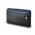 Skórzany portfel damski saszetka DuDu®, 534-276 czarny z kolorowym środkiem