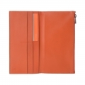 SUPER cienki skórzany portfel damski DuDu® Zip-It, 597-661 pomarańczowy