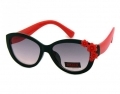 Okulary przeciwsłoneczne dziecięce UV 400, z KWIATUSZKAMI czarno-czerwone