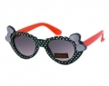 Okulary przeciwsłoneczne dziecięce UV 400 GROSZKI, czarno-czerwone