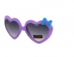 Okulary przeciwsłoneczne dziecięce UV 400 SERCA Z KOKARDKĄ fioletowo-białe