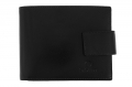 Skórzany portfel męski Orsatti M06A w kolorze czarnym, poziomy z zapięciem