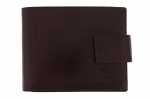 Skórzany portfel męski Orsatti M06B w kolorze brązowym, poziomy z zapięciem