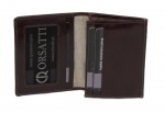 Skórzane etui na wizytówki Orsatti EW01E w kolorze ciemny brąz