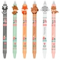 Długopis wymazywalny niebieski dla dzieci zwierzątka  - zestaw 6 sztuk