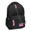 Lekki plecak młodzieżowy Paso BeUniq, czarny z różowymi dodatkami