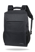 Męski plecak miejski na laptopa 13-15,6" i tablet + USB, Range Black R-bag
