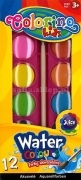 12 kolorów farby akwarelowe Colorino + pędzelek